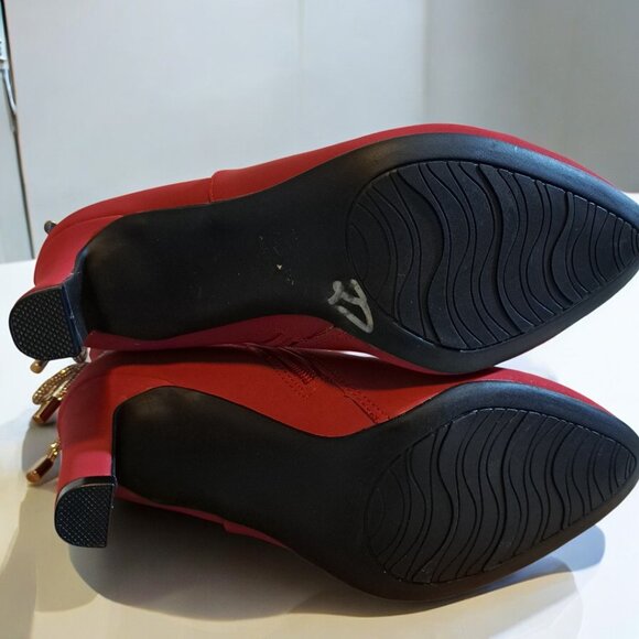 IMPO Tory Crystal Bow Ankle Bootie Red 5 ½ M NWOT. - Picture 12 of 12